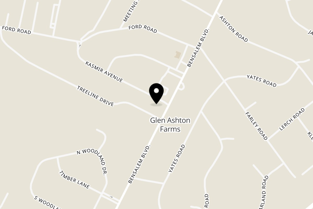 Map showing the location of Randazzo's Pizzeria on 4568 Bensalem Blvd in Bensalem